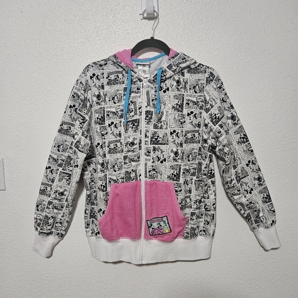 Disney mickey mouse print zip up jacket/hoodie size xl - Picture 1 of 15